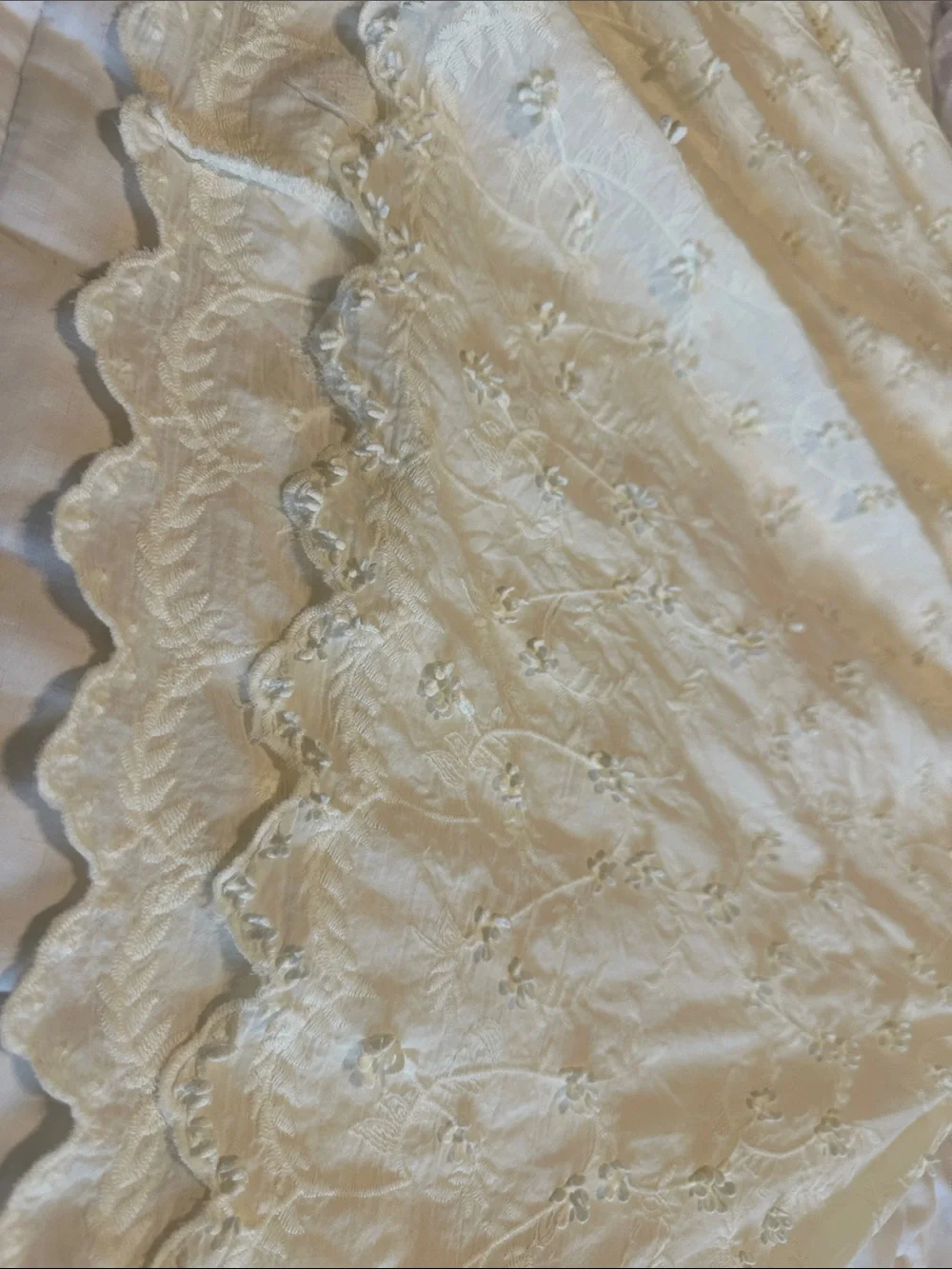 Delicate Cream A-Line Embroidered Midi Skirt - Picture 7 of 13